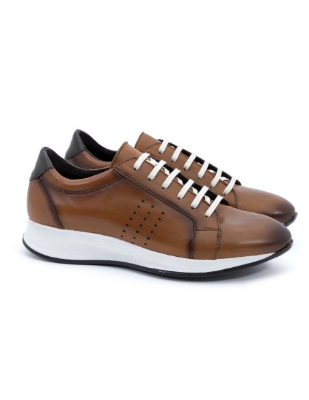 light brown leather sneakers CR-24219-CUERO