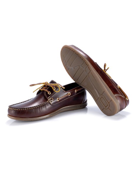 light brown leather boat shoes CR-24031-CUERO