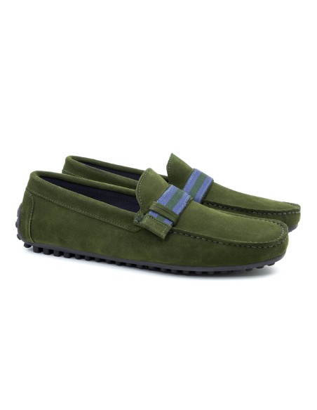 green suede moccasin CR-24003-CESPED