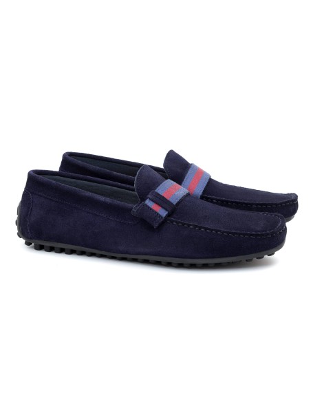 blue suede moccasin CR-24003-NAVY