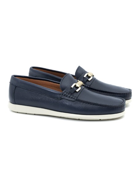 blue leather boat shoes CR-24008-MARINO