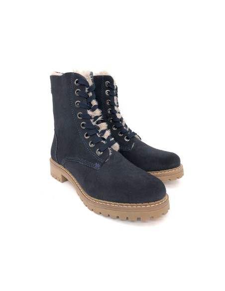 blue suede women's ankle boots W-SUMEN-BLUE