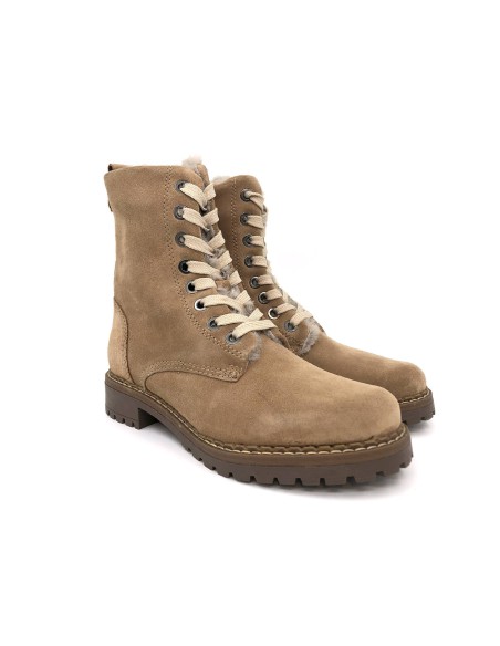 beige suede women's ankle boots W-SUMEN-CAMEL