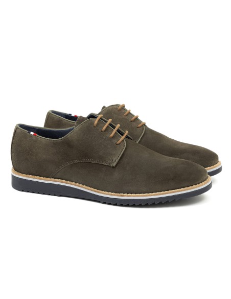 green suede derby shoes CR-24250-KAKI