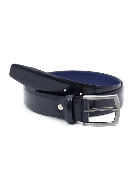 blue leather belt B-CRONI-MARINO