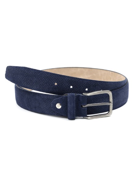 blue suede belt B-SEMIS-NAVY