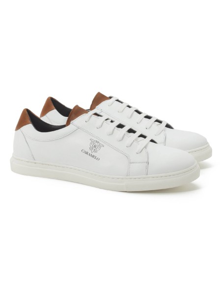 baskets en cuir blanc CR-24069-BLANCO