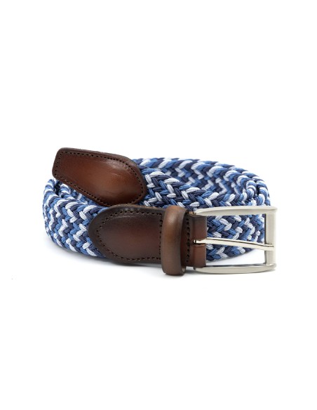 blue braided belt B-TRENTMAN-BLUE