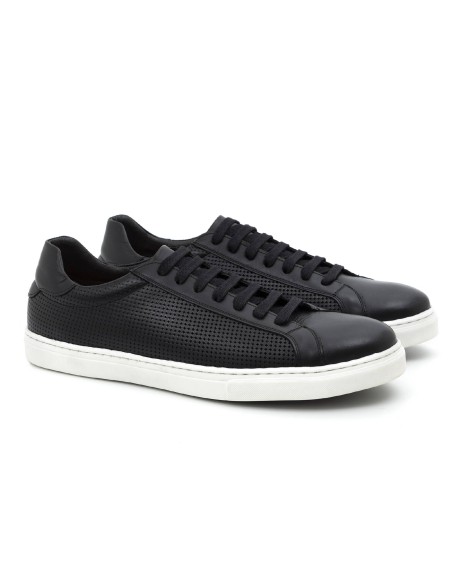 baskets en cuir noir CR-24150-NEGRO