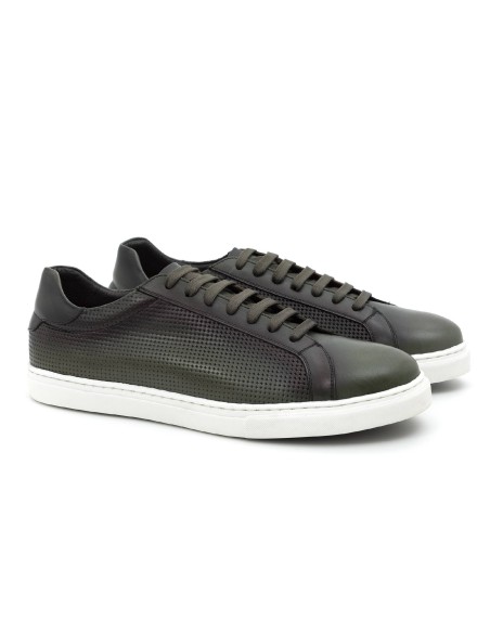 green leather sneakers CR-24150-VERDE