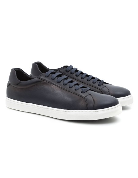 blue leather sneakers CR-24151-MARINO