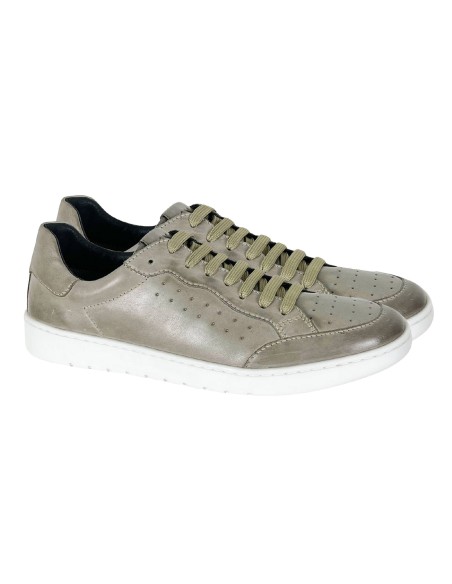 grey leather sneakers DAUMAN-GREY