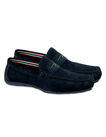 blue suede moccasin CR-24038-BLUE