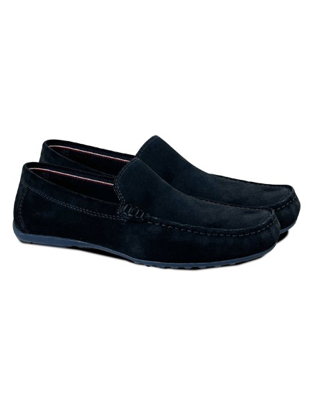 blue suede moccasin CR-24039-BLUE