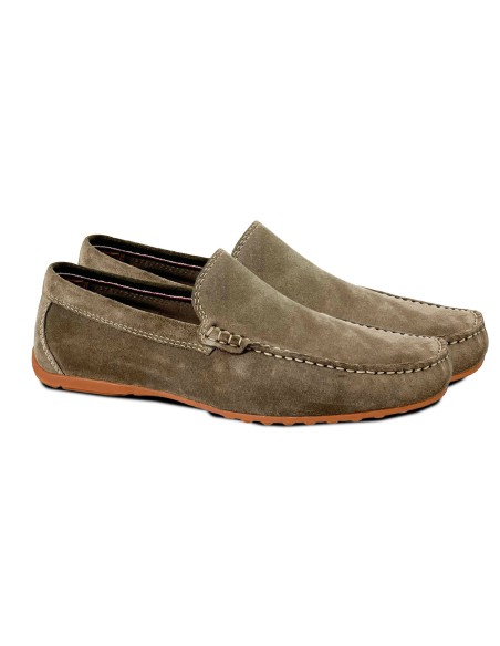 Mocassin suède beige CR-24039-TAUPE