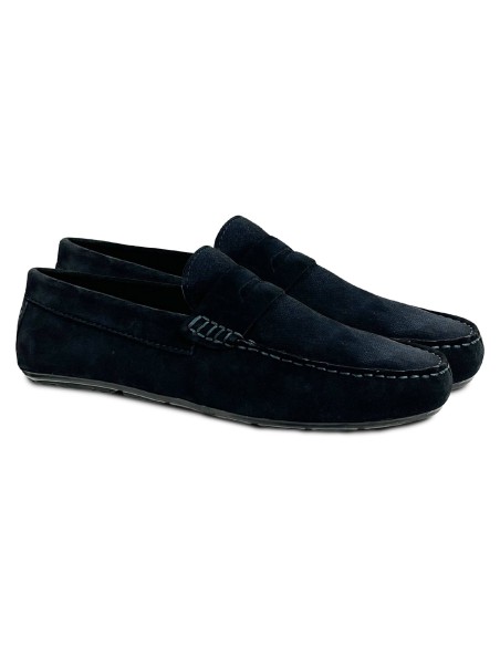 Mocassin suède bleu CR-24067-BLUE