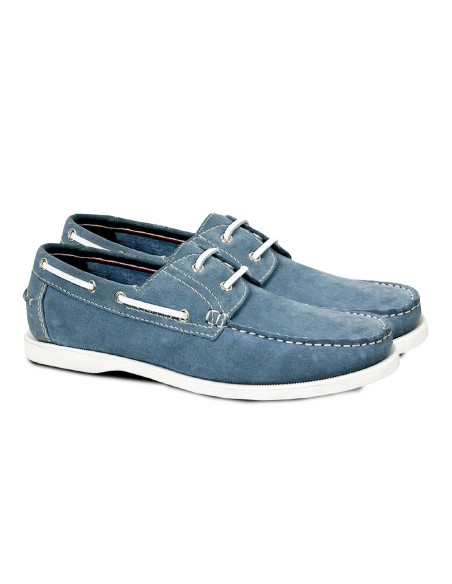 blue suede boat shoes CR-24068-SKY