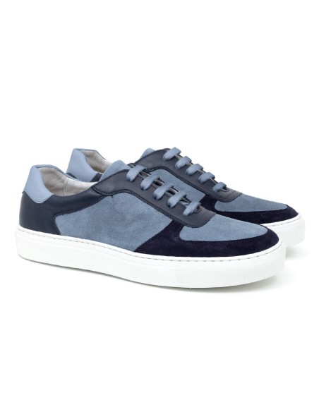 Sneakers de ante liso color azul CR-24075-AZUL