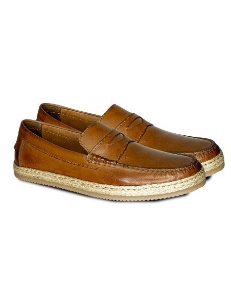 light brown leather espadrille CR-24241-CUERO