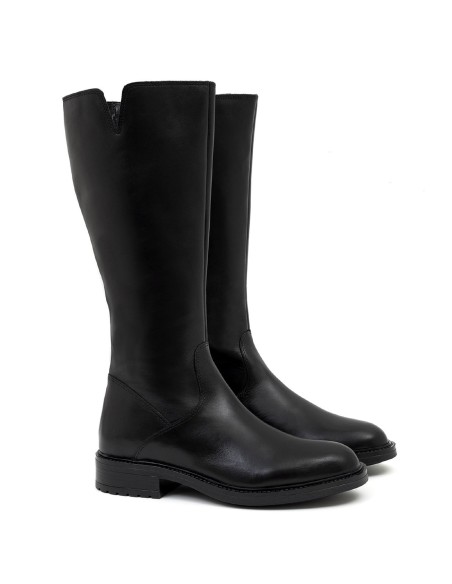 Botas de mujer de piel liso color negro W-NETOMAN-NEGRO