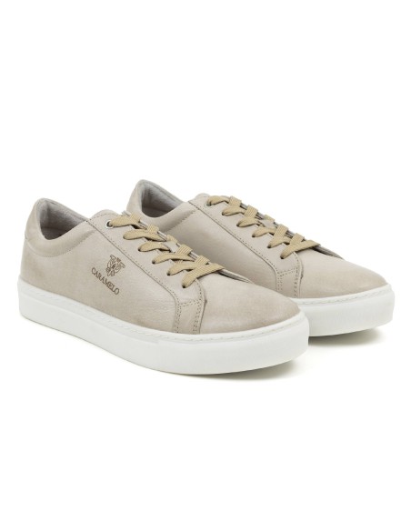 grey leather sneakers CR-24042-GRIS