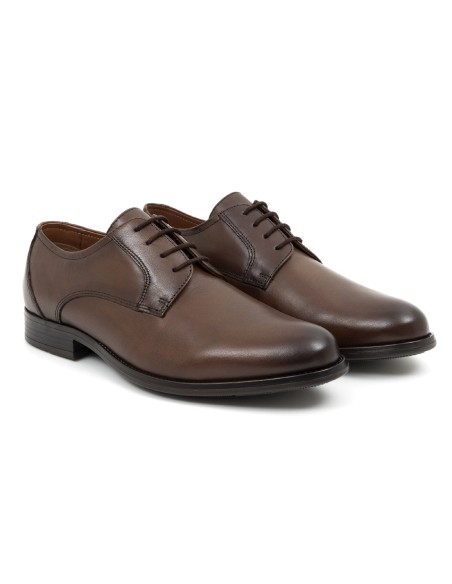 Derby en cuir marron CR-24070-BROWN