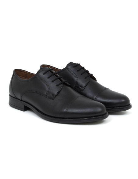 Derby de piel acabado a mano color negro CR-24071-BLACK