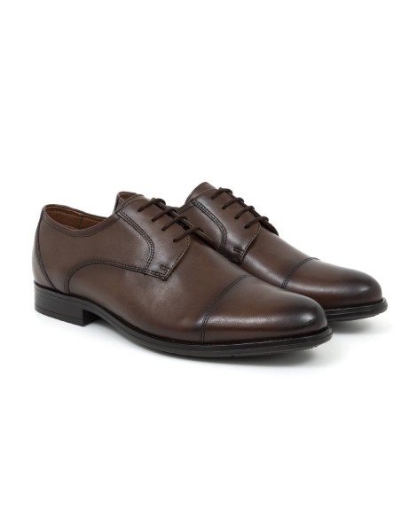 brown leather derby shoes CR-24071-BROWN