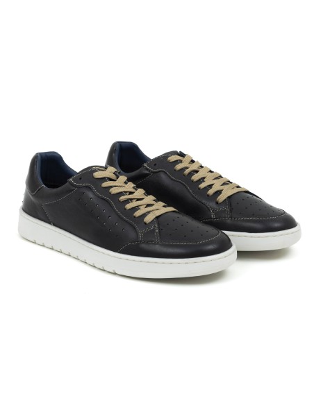 blue leather sneakers DAUMAN-BLUE