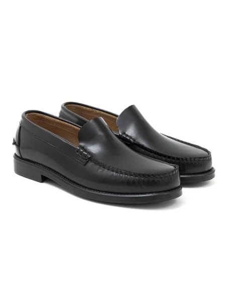 Castillans en cuir noir CR-24124-NEGRO