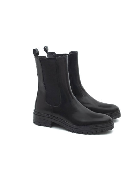 bottines pour femmes en cuir noir W-NAZIKEN-NEGRO