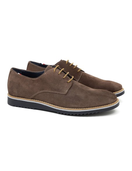 Derby de ante liso color gris SUTMAN-TAUPE